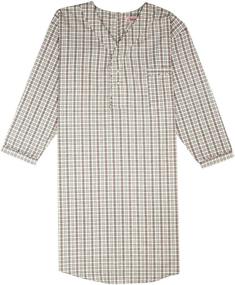 img 2 attached to 👕 Cotton Striped Men's Nightshirt with Sleeve Weight for Sleep & Lounge