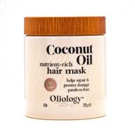 🥥 coconut oil hair mask by oliology - repairs & restores damaged hair, promotes shiny & manageable hair, made in usa, paraben-free (8oz) logo