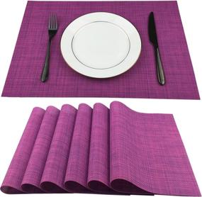 img 4 attached to WAZAIGUR Placemats Crisscross Non Slip Resistant