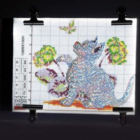 img 4 attached to 💎 Enhance Your Diamond Painting Experience with Dimmable A4 LED Light Pad Board and Adjustable Tablet Stand - Complete with 5D Diamond Painting Pen and Cross Stitch Accessories Kits for DIY Art Craft