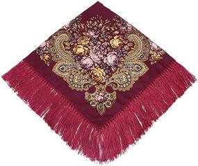 img 4 attached to Uainhrt Tassel Cotton Square Versatile Women's Accessories and Scarves & Wraps