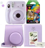 📸 fujifilm instax mini 11 lilac purple camera bundle: case, album & 10 rainbow films logo