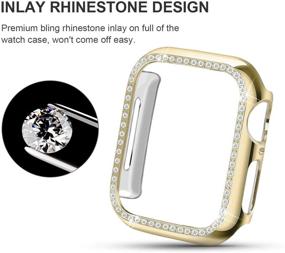 img 2 attached to Yolovie Compatible For Apple Watch Case 38Mm 40Mm 42Mm 44Mm Bling Crystal Diamonds Rhinestone Bumper Cover For Women Girl