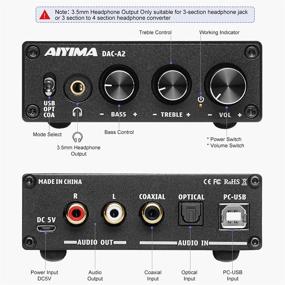 img 3 attached to AIYIMA DAC-A2 Dac Headphone Amplifier: Enhance your Audio with Bass and Treble Controls, Multiple Inputs, and Hi-Res Audio