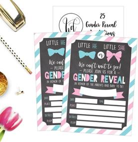 img 1 attached to 👶 Gender Reveal Baby Shower: 25 Personalized Pink and Blue Invitation Cards for a Guessing Game - He or She, Boy or Girl Sprinkle Invites, Gender Neutral Unisex Fill In The Blank Printable Pack