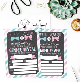 img 2 attached to 👶 Gender Reveal Baby Shower: 25 Personalized Pink and Blue Invitation Cards for a Guessing Game - He or She, Boy or Girl Sprinkle Invites, Gender Neutral Unisex Fill In The Blank Printable Pack