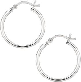 img 3 attached to 💎 Stunning Ritastephens Sterling Silver 2MM Tubular Shiny Hoop Earrings - Timeless Style and Quality