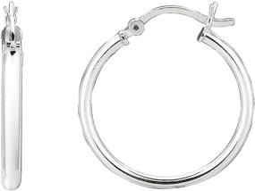 img 4 attached to 💎 Stunning Ritastephens Sterling Silver 2MM Tubular Shiny Hoop Earrings - Timeless Style and Quality