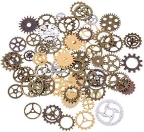 img 3 attached to 🔑 Buytra 120g Antique Bronze Vintage Skeleton Keys Steampunk Gears Charms Pendant for Jewelry Making, Steampunk Accessories, Craft Projects (Approx 80pcs)