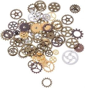 img 1 attached to 🔑 Buytra 120g Antique Bronze Vintage Skeleton Keys Steampunk Gears Charms Pendant for Jewelry Making, Steampunk Accessories, Craft Projects (Approx 80pcs)