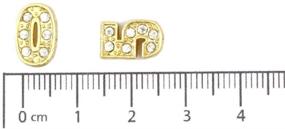 img 3 attached to 🔟 50-Piece Set: 0-9 Full Rhinestones Golden Color Slide Numbers, 8mm – Ideal for Slide Wristbands/Bracelets, Jewelry Making Charms