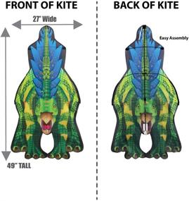 img 2 attached to 🦕 Fun-Filled Adventure with the WindNSun Stegosaurus Rip-Stop Nylon Kite, Standing at 49 Inches Tall