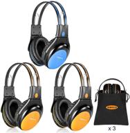 🚗 simolio set of 3 car wireless headphones for kids, switchable volume limited with safe listening feature, infrared wireless headphones for traveling, universal 2 channel automotive ir headphones logo