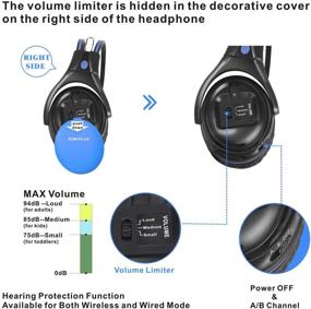 img 3 attached to 🚗 SIMOLIO Set of 3 Car Wireless Headphones for Kids, Switchable Volume Limited with Safe Listening Feature, Infrared Wireless Headphones for Traveling, Universal 2 Channel Automotive IR Headphones