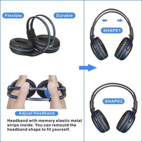 img 1 attached to 🚗 SIMOLIO Set of 3 Car Wireless Headphones for Kids, Switchable Volume Limited with Safe Listening Feature, Infrared Wireless Headphones for Traveling, Universal 2 Channel Automotive IR Headphones