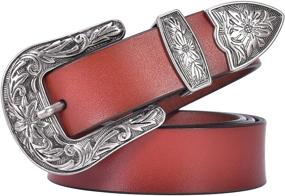 img 4 attached to TALLEFFORT Vintage Western Leather Black XXS Women's Accessories in Belts