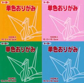 img 1 attached to 📦 Toyo Origami Paper 15cm: 100 Sheets of Single Color - Vibrant Green