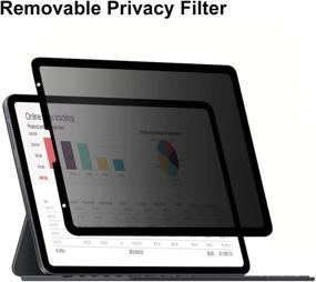 img 4 attached to 2021 iPad Pro 12.9 inch Privacy Filter: Anti-Spy, Anti-Glare, Landscape Privacy, Apple Pencil Compatible