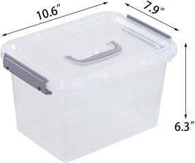 img 3 attached to 📦 Organize with Ease: Sandmovie 5 L Plastic Storage Bins with Lids - Set of 6 Small Boxes