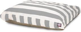 img 3 attached to Large Rectangle Pet Bed with Majestic Vertical Gray Stripe