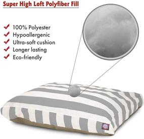 img 2 attached to Large Rectangle Pet Bed with Majestic Vertical Gray Stripe