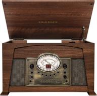 🎵 crosley cr7015a-wa медли 3-х скоростной проигрыватель винила с функцией bluetooth, am/fm радио, cd-проигрывателем, кассетным деком, входом для аux-ин - отделка грецкий орех логотип