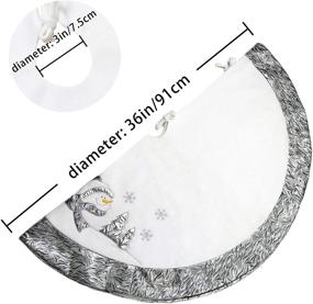 img 2 attached to 🎄 WEWILL 36" Luxury Christmas Tree Skirt - Embroidered Silvery Snowman and Snowflake Design with Satin Border - Xmas Mat for Party Supplies and Decorations
