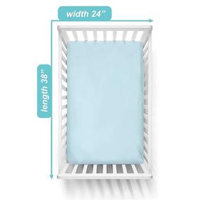 img 2 attached to 👶 Organic Cotton Jersey Knit Fitted Portable/Mini-Crib Sheet by American Baby Company - Soft, Breathable, Blue for Boys and Girls