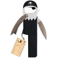 🦜 pirate bottle opener by suck uk - legless corkscrew wine opener and beer bottle opener with pirate accessories - peg leg bottle opener keychain, key chain kitchen gadgets logo