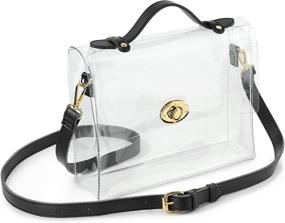 img 3 attached to 👜 Clear Closure Transparent Messenger Shoulder Approved Women's Handbags & Wallets: Stylish Satchels for Every Occasion