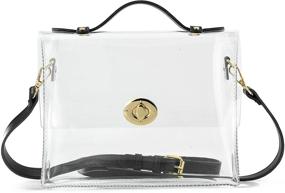 img 4 attached to 👜 Clear Closure Transparent Messenger Shoulder Approved Women's Handbags & Wallets: Stylish Satchels for Every Occasion