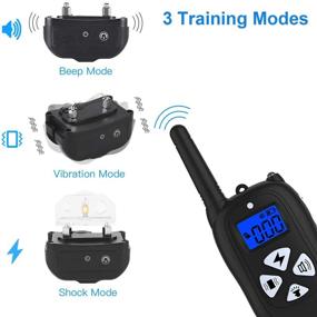 img 3 attached to 🐶 Luhuanx Reflective Dog Training Collar with Remote - 1450ft Range Shock, Beep, Vibration Modes for Small Medium Large Dogs