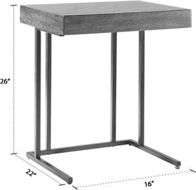 img 1 attached to 🏢 Madison Park Wynn Accent Wood with Metal Frame Snack Modern Home Office Laptop Stand with Drawer Bed Side Table Sofa For Living Room, Small: Stylish and Functional Furniture Solution