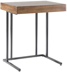 img 4 attached to 🏢 Madison Park Wynn Accent Wood with Metal Frame Snack Modern Home Office Laptop Stand with Drawer Bed Side Table Sofa For Living Room, Small: Stylish and Functional Furniture Solution