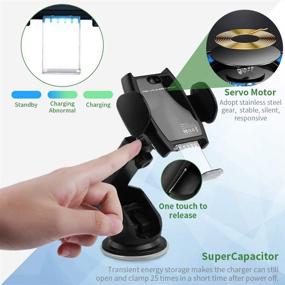 img 2 attached to 📲 Smart Sensor Wireless Car Charger Mount, Cofuture 15W Qi Fast Charging Auto-Open and Clamp Phone Holder, Dashboard/Air Vent Compatible with Samsung S10/S9, iPhone11/XS/XR/X/8/8+