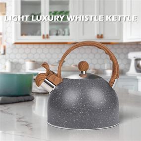 img 3 attached to 🫖 Awvlvwa Whistling Tea Kettle, 2.5 Quart Stainless Steel Teapot with Loud Whistle - Ideal for Quick Preparation of Hot Water for Coffee and Tea, Suitable for Stovetops and Induction Cooktops