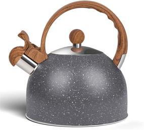 img 4 attached to 🫖 Awvlvwa Whistling Tea Kettle, 2.5 Quart Stainless Steel Teapot with Loud Whistle - Ideal for Quick Preparation of Hot Water for Coffee and Tea, Suitable for Stovetops and Induction Cooktops