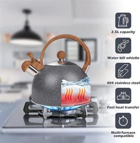 img 1 attached to 🫖 Awvlvwa Whistling Tea Kettle, 2.5 Quart Stainless Steel Teapot with Loud Whistle - Ideal for Quick Preparation of Hot Water for Coffee and Tea, Suitable for Stovetops and Induction Cooktops