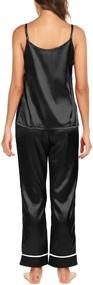 img 1 attached to 👘 Romanstii Satin Pajamas Set: Elegant Silk Sleepwear and Cami Nightwear for Luxurious Comfort