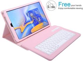 img 1 attached to 📱 Premium Pink PU Leather Keyboard Case for Samsung Galaxy Tab 3/4 10.1 - Folding and Separable, Magnetic Wireless Keyboard – Tab 3/4 10.1 Inch Protective Cover