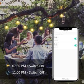 img 1 attached to 🌟 Brillihood 49FT Smart LED Outdoor Patio String Lights with 15 Warm White Edison Plastic Bulbs, 2.4GHZ WI-FI App Control, Waterproof & Shatterproof, Works with Alexa/Google Assistant