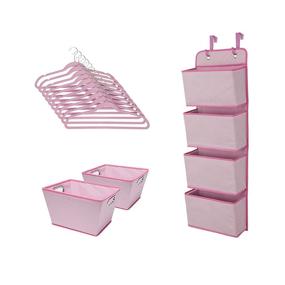 img 4 attached to Delta Children Complete Nursery Organization Set - 13-Piece in Barely Pink