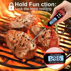 img 2 attached to 🌡️ Waterproof Meat Thermometer – Upgraded Long Probe Digital Instant Read Food Thermometer for Grilling, BBQ, Smoker, and Kitchen Cooking – Includes Calibration – Ideal for Candy Making