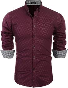 img 4 attached to COOFANDY Ultramarine Men's Sleeve Wrinkle Business Clothing: Sharp Shirts for a Polished Look