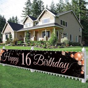 img 4 attached to Birthday Decorations Banner Sixteen 9 8X1 6Ft