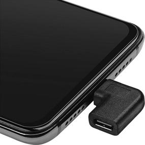 img 1 attached to 🔌 Адаптер USB-C типа С мужской на женский разъем 90 градусов, вверх и вниз, вправо и влево угловой USB-C USB 3.1 Тип-C удлинитель - 2 упаковки, черный