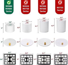 img 1 attached to 🔍 Hechuang Replacement Filters for Shark Rotator DuoClean Powered Lift Away Speed Vacuum NV680-NV810, Replace Parts XFF680 and XHF680