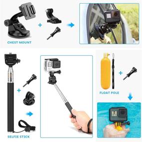 img 2 attached to 📷 Outdoor Camera Accessories Kit for GoPro Hero 9 8 7 6 5 Session Max 4 3, Dji Osmo, SJCAM SJ4000, DBPOWER, AKASO, Apeman, Xiaomi Yi - Luxebell