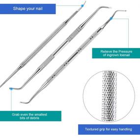 img 1 attached to 🦶 Teenitor Набор для вросшего ногтя - Хирургически безопасный педикюрный набор с 3 инструментами для лечения ногтей, улучшенным наждаком для ногтей, поднятием и очистителем под ногтем - Эффективное средство для облегчения боли.