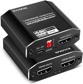 img 4 attached to 🔌 Разветвитель HDMI Koopman 1x2 - Высококачественный алюминиевый HDMI видео-разветвитель поддерживающий HDCP2.2, 3D EDID, Dolby Atmos и DTS-HD